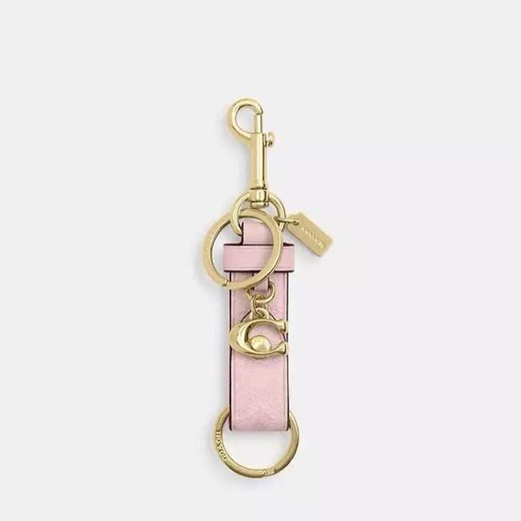 NWT COACH CAU86 Trigger Snap Bag Charm Powder Pink Key Chain - Picture 5 of 10